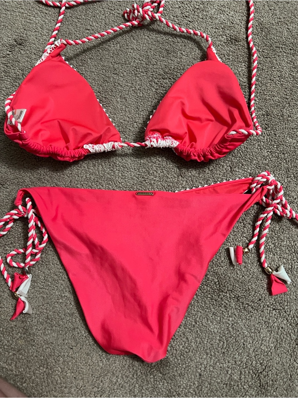Relleciga coral pink/white size large bikini set - Picture 5 of 5